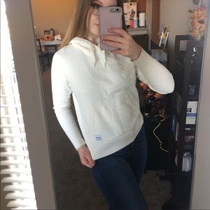 Converse Cream Drawstring Hoodie M